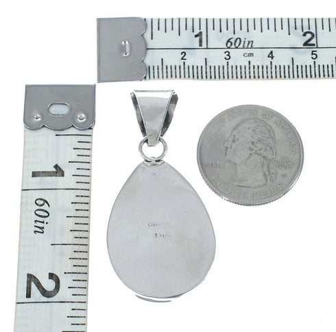 Native American Navajo Sterling Silver And Jasper Pendant JX129842