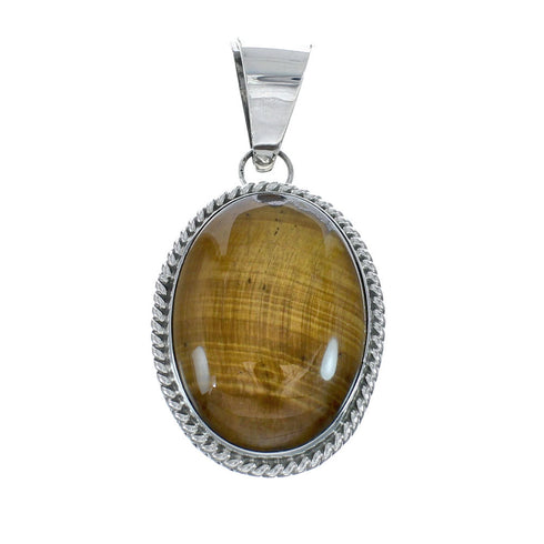 Native American Navajo Sterling Silver And Tiger Eye Pendant JX129854
