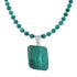 Sterling Silver Malachite And Chrysocolla Bead Necklace Pendant Set JX129807