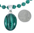 Native American Sterling Silver Malachite Bead Necklace Pendant Set JX129810