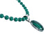 Native American Sterling Silver Malachite Bead Necklace Pendant Set JX129810