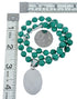 Native American Sterling Silver Malachite Bead Necklace Pendant Set JX129810