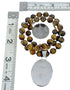 Native American Sterling Silver Tiger Eye Bead Necklace Pendant Set JX129824