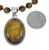 Native American Sterling Silver Tiger Eye Bead Necklace Pendant Set JX129826