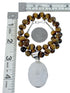 Native American Sterling Silver Tiger Eye Bead Necklace Pendant Set JX129826