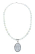 Native American Sterling Silver Mother of Pearl Bead Necklace Pendant JX129831