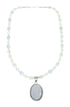 Native American Sterling Silver Mother of Pearl Bead Necklace Pendant JX129832