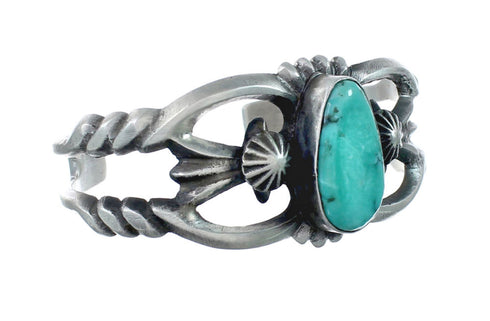 Native American Sterling Silver Turquoise Cuff Bracelet AX129795