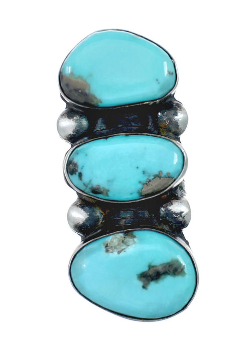 Genuine Sterling Silver Navajo Turquoise Ring Size 7-1/4 AX129811