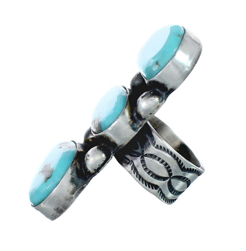 Genuine Sterling Silver Navajo Turquoise Ring Size 7-1/4 AX129811