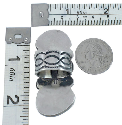 Genuine Sterling Silver Navajo Turquoise Ring Size 7-1/4 AX129811