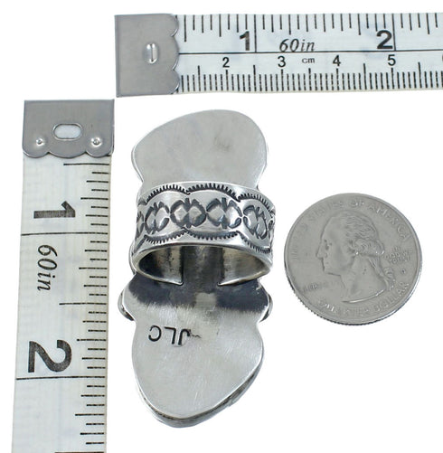 Genuine Sterling Silver Navajo Turquoise Ring Size 7-3/4 AX129814