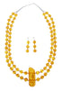2- Strand Amber Authentic Sterling Silver Bead Necklace Earrings Set AX129494