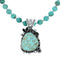 Navajo Turquoise Sterling Silver Bead Necklace And Pendant Set AX129497