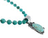 Navajo Turquoise Sterling Silver Bead Necklace And Pendant Set AX129497