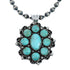 Turquoise Old Pawn Style Sterling Silver Navajo Bead Necklace And Pendant Set AX129502
