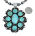 Turquoise Old Pawn Style Sterling Silver Navajo Bead Necklace And Pendant Set AX129502
