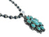 Turquoise Old Pawn Style Sterling Silver Navajo Bead Necklace And Pendant Set AX129502