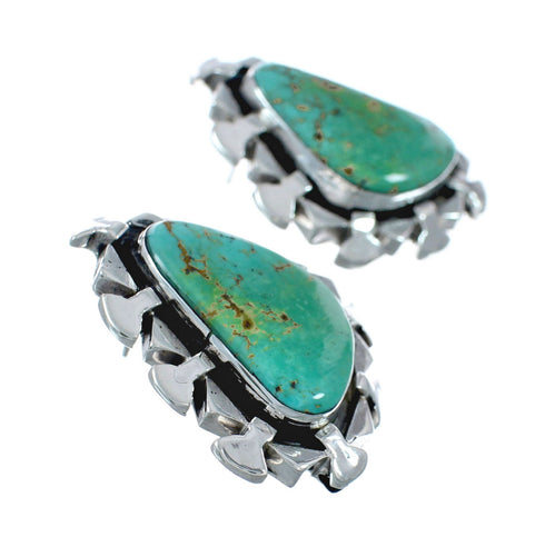 Native American Sterling Silver Turquoise Post Earrings AX129507