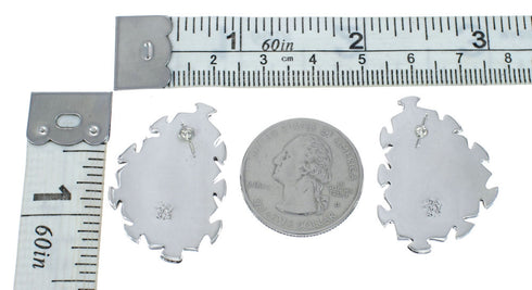 Native American Sterling Silver Turquoise Post Earrings AX129507