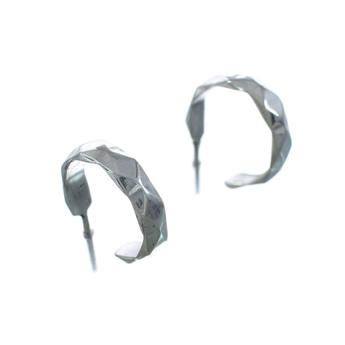 Native American Twisted Sterling Silver Post Hoop Earrings AX129513