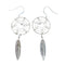 Navajo Sterling Silver Dream Catcher Feather Hook Dangle Earrings AX129514