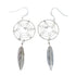 Navajo Sterling Silver Dream Catcher Feather Hook Dangle Earrings AX129514