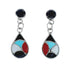 Zuni Multistone Inlay Sterling Silver Post Dangle Earrings AX129515