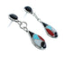 Zuni Multistone Inlay Sterling Silver Post Dangle Earrings AX129515