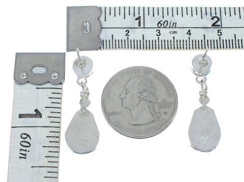 Sterling Silver Zuni Multicolor Inlay Sun Post Dangle Earrings AX129521