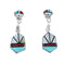 Sterling Silver Zuni Multicolor Inlay Sun Post Dangle Earrings AX129522