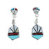 Sterling Silver Zuni Multicolor Inlay Sun Post Dangle Earrings AX129522