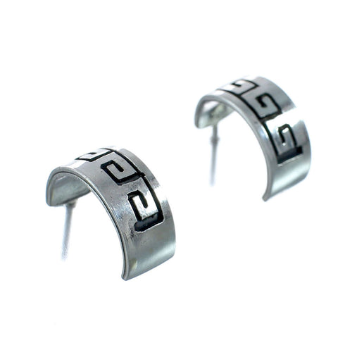 Sterling Silver Navajo Post Hoop Earrings AX129525
