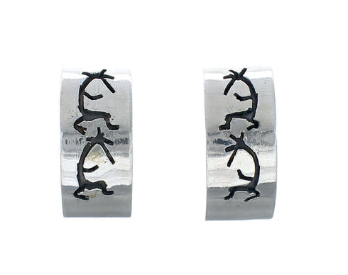 Sterling Silver Navajo Post Hoop Earrings AX129526