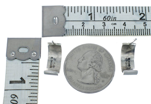 Sterling Silver Navajo Post Hoop Earrings AX129527