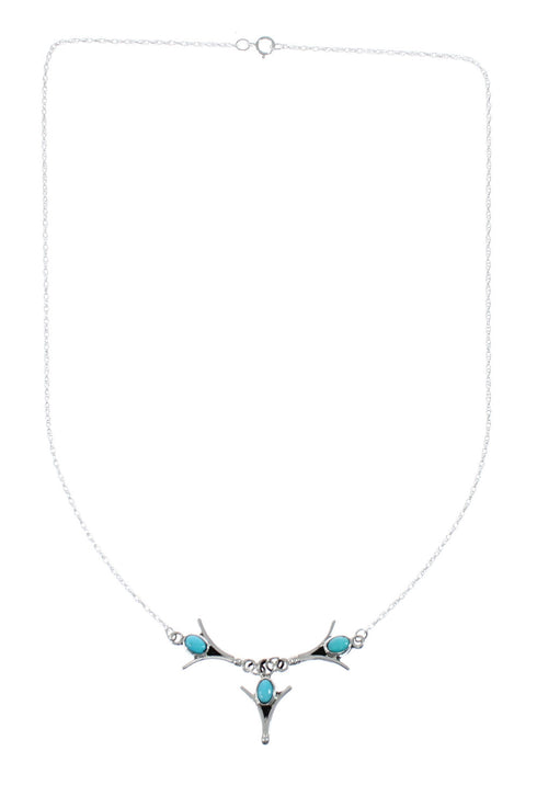 Native American Sterling Silver Turquoise Link Necklace AX129530