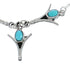 Native American Sterling Silver Turquoise Link Necklace AX129530