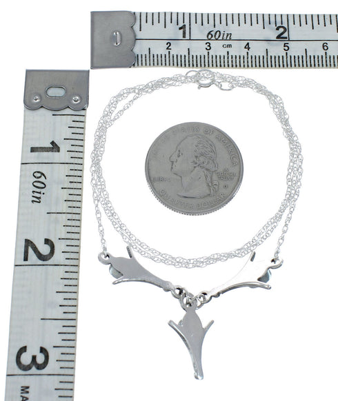 Native American Sterling Silver Turquoise Link Necklace AX129530