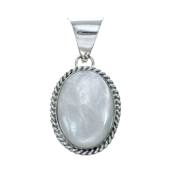 Native American Mother of Pearl And Sterling Silver Pendant AX129827
