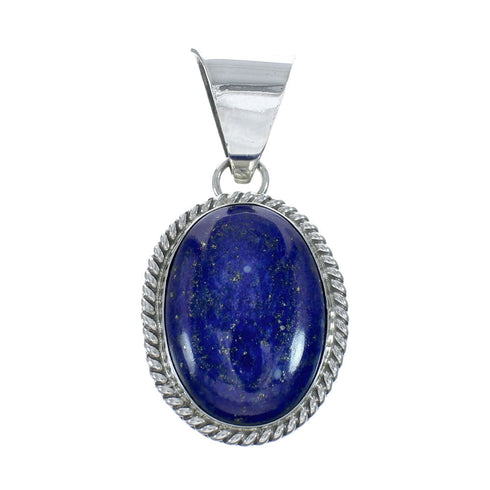 Navajo Authentic Sterling Silver Lapis Pendant AX129829