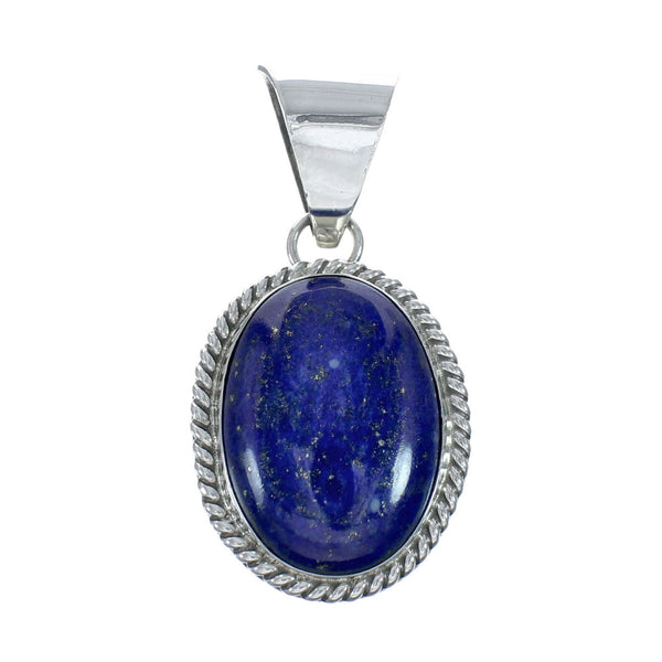 Navajo Authentic Sterling Silver Lapis Pendant AX129829