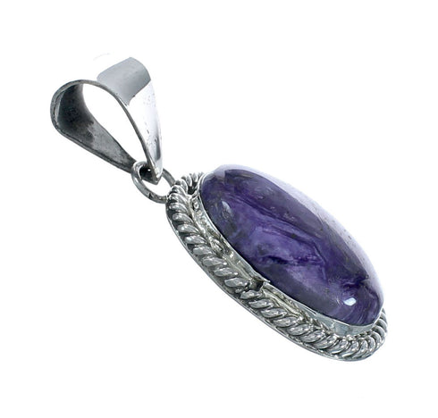Native American Charoite Sterling Silver Pendant AX129835