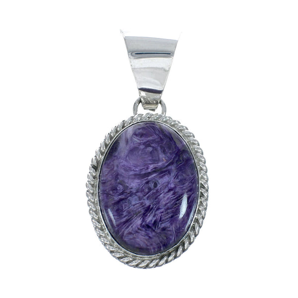 Native American Charoite Sterling Silver Pendant AX129838