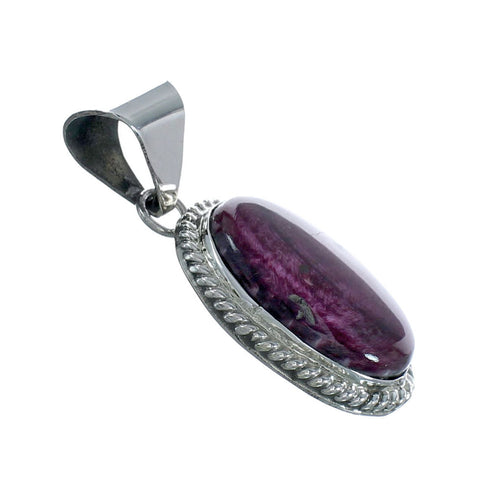 Native American Purple Oyster Sterling Silver Pendant AX129855