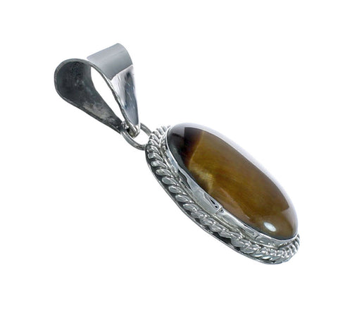 Native American Tiger Eye Sterling Silver Pendant AX129858