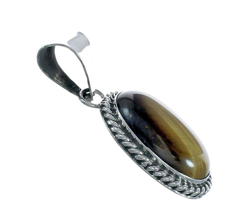 Native American Tiger Eye Sterling Silver Pendant AX129859