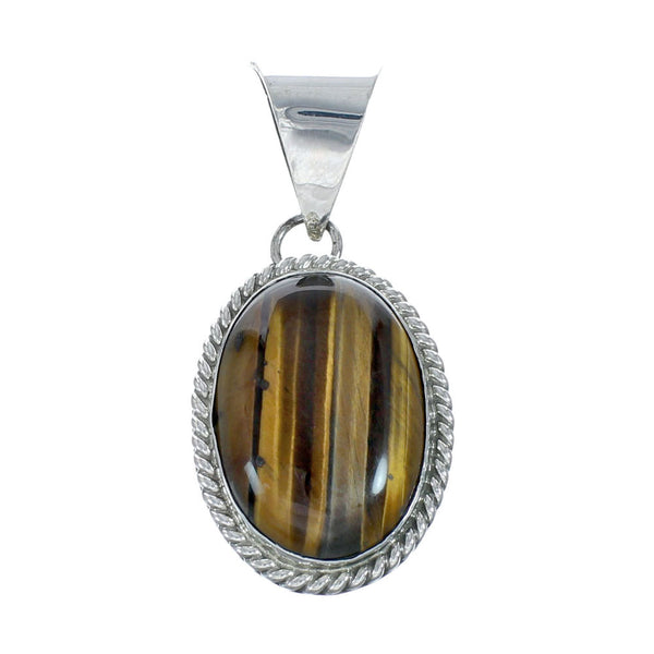 Native American Tiger Eye Sterling Silver Pendant AX129862