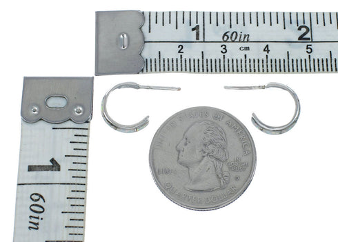 Southwest Opal Sterling Silver Post Hoop Earrings AX129933