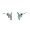 Opal And Jet Inlay Sterling Silver Hummingbird Post Earrings AX129941