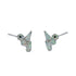 Opal And Jet Inlay Sterling Silver Hummingbird Post Earrings AX129941